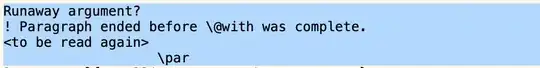 Runaway argument?
! Paragraph ended before @with was complete.
\par