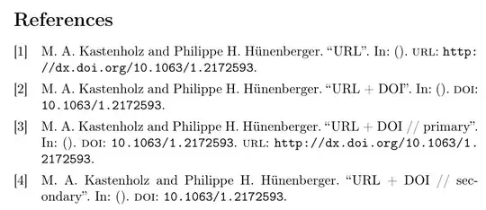 [1] M. A. Kastenholz and Philippe H. Hünenberger. “URL”. In: (). url: http://dx.doi.org/10.1063/1.2172593.
[2] M. A. Kastenholz and Philippe H. Hünenberger. “URL + DOI”. In: (). doi:10.1063/1.2172593.
[3] M. A. Kastenholz and Philippe H. Hünenberger. “URL + DOI // primary”.In: (). doi: 10.1063/1.2172593. url: http://dx.doi.org/10.1063/1.2172593.
[4] M. A. Kastenholz and Philippe H. Hünenberger. “URL + DOI // secondary”. In: (). doi: 10.1063/1.2172593.