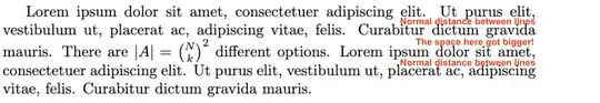 Latex with math in paragraphs and different font sizes