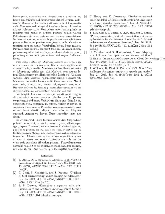 The text overflows in entry (6) in the second column of the bibliography.