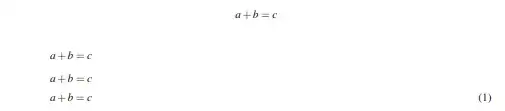 Three equations are not centered by default