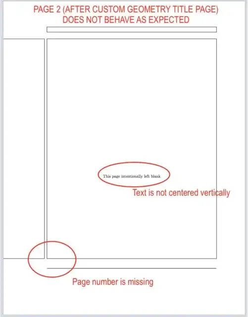 Incorrect left page after custom geometry title page