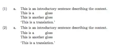 output of linguex code