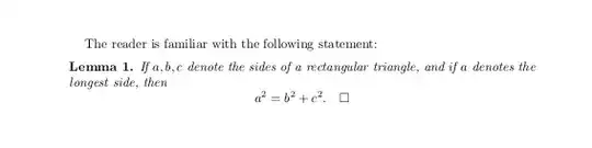 Output with \qed inside the equation environment
