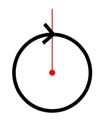 Circle with arrow head at top