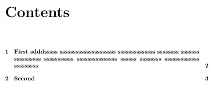 Default tableofcontents