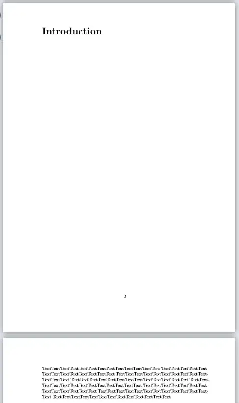 Picture showing two pages. An "introduction" heading is on the first page followed by blank space so that text begins on the following page. 