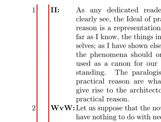 Paragraph numbers flush right, initials flush left and enough space