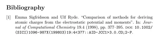 "Bibliography" as heading for bibliography