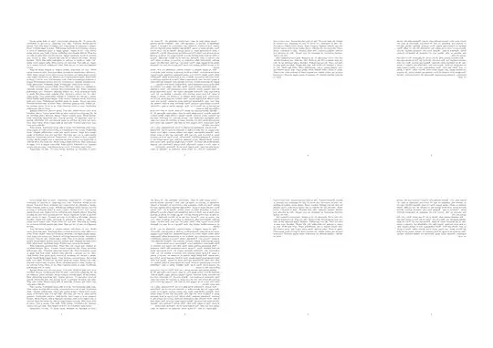 each page is repeated and mirrored