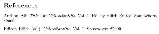 Author, Alf: Title. In: Collectiontitle. Vol. 1. Ed. by Edith Editor. Somewhere, 2 2000.