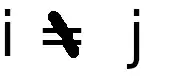 A non-canonical 'not equal' symbol, with its slash directionality reversed, as described above.