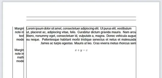 Margin notes from text and math in a Hebrew document