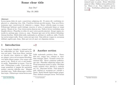 using \footnotemark and \footnotetext together with real footnotes