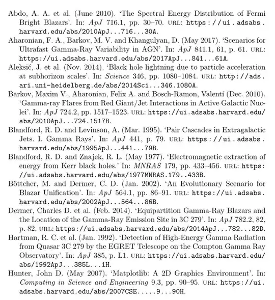 Second page with first part of bibliography