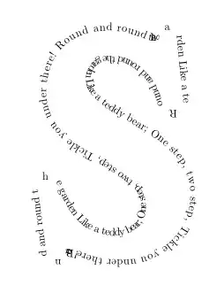 Text around a letter S