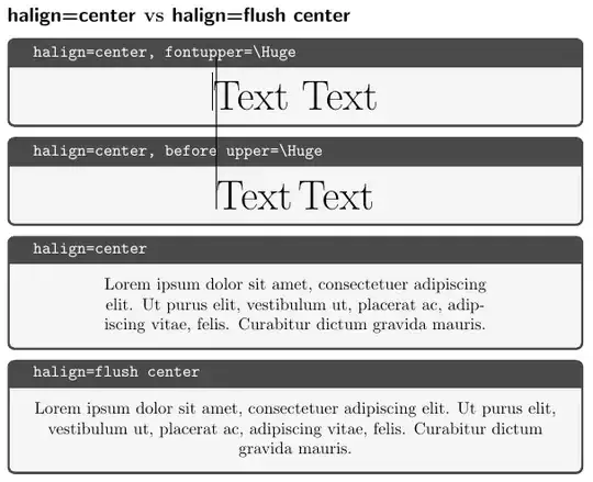 "halign=center" vs "halign=flush center"
