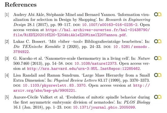 Bibliography with open access symbol for all entries.