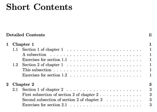 Short TOC includes subsections, too