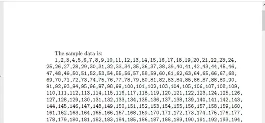 output long line broken