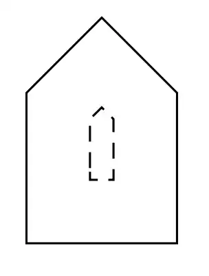 House shape with extra dashed line
