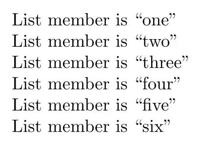Result of \withword macro