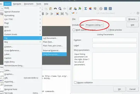 insert child document dialog in LyX