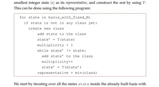 block of code correctly indented
