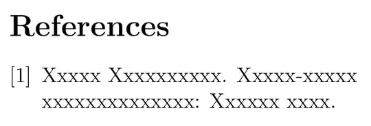 No excessive white space in the first line. The <code>\newblock</code> still adds a wee bit of additional space after the period.