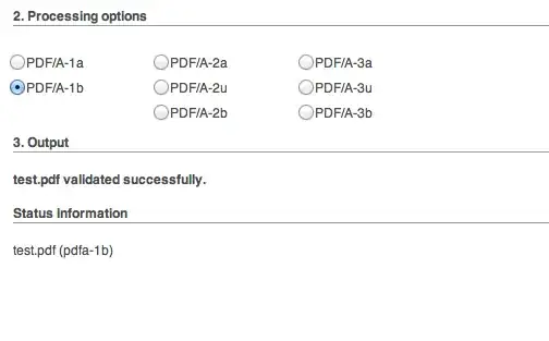 Result of online pdf-validation tool