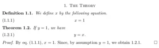 Too verbose numbering of equations (bad)