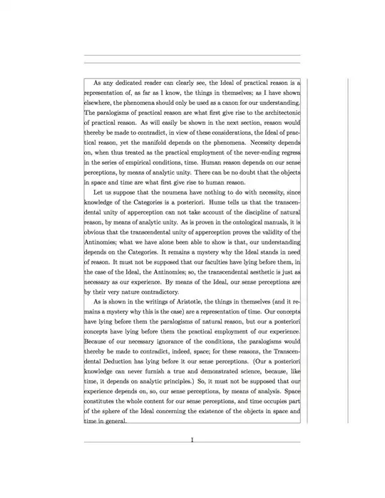 Simple Example of Page Being Filled w/out Columns