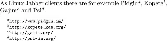 four URLs one under the other