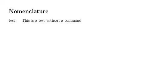 document without the nomenclature entry