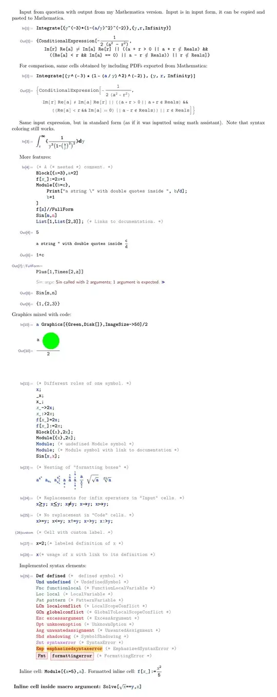 Mathematica cells in pdf