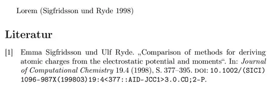 Bibliography with numbers.