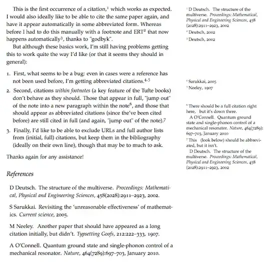 Example output showing citation behavior