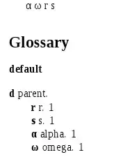 image of document with Latin entries before Greek