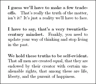 Document with reasonable line breaks