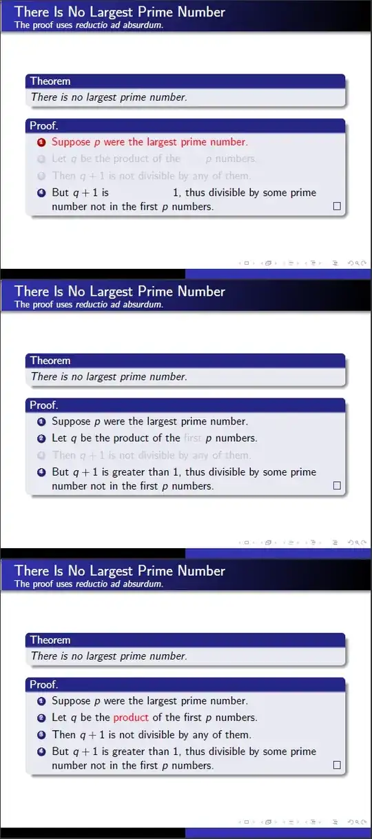 Beamer overlay specification example