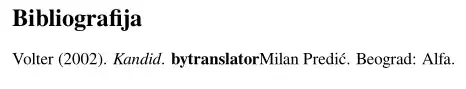 Bibliography with bytranslator