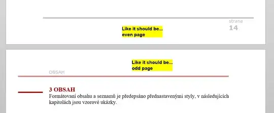 Even footer with odd header