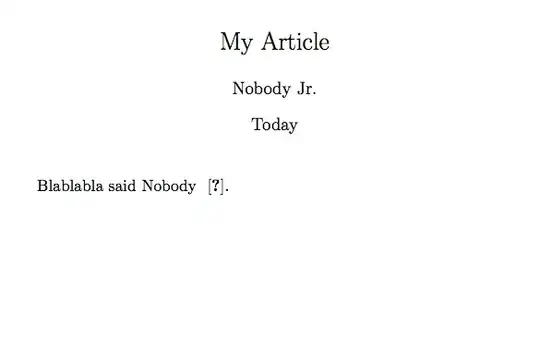 Resulting pdf file with a blank bibliography and a broken citation