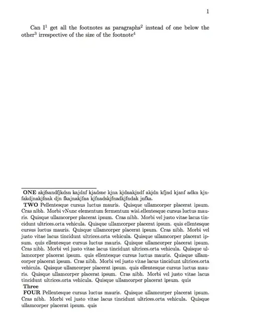 Footnotes of longer text lengths does not appear as paragraphs