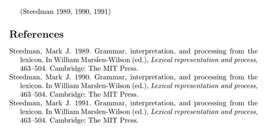 Steedman, Mark J. 1989. Grammar, interpretation, and processing from the lexicon. In William Marslen-Wilson (ed.), Lexical representation and process, 463–504. Cambridge: The MIT Press.
Steedman, Mark J. 1990. Grammar, interpretation, and processing from the lexicon. In William Marslen-Wilson (ed.), Lexical representation and process, 463–504. Cambridge: The MIT Press.
Steedman, Mark J. 1991. Grammar, interpretation, and processing from the lexicon. In William Marslen-Wilson (ed.), Lexical representation and process, 463–504. Cambridge: The MIT Press.