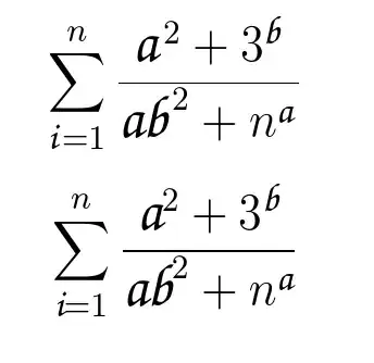 comparison: with and without \text