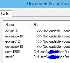 "Not loadable Fonts: ec-lmr12, ec-lmssbx10, ec-lmss12, ec-lcssby19"