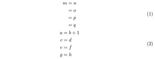 effect of gather with sub-structures using split and aligned on alignment and numbering