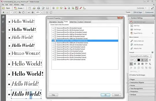 pdf produced by xelatex