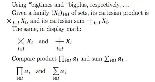 Cartesian product and sum